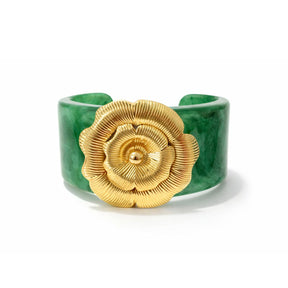 Bracelete de Resina com Detalhe Dourado Flor