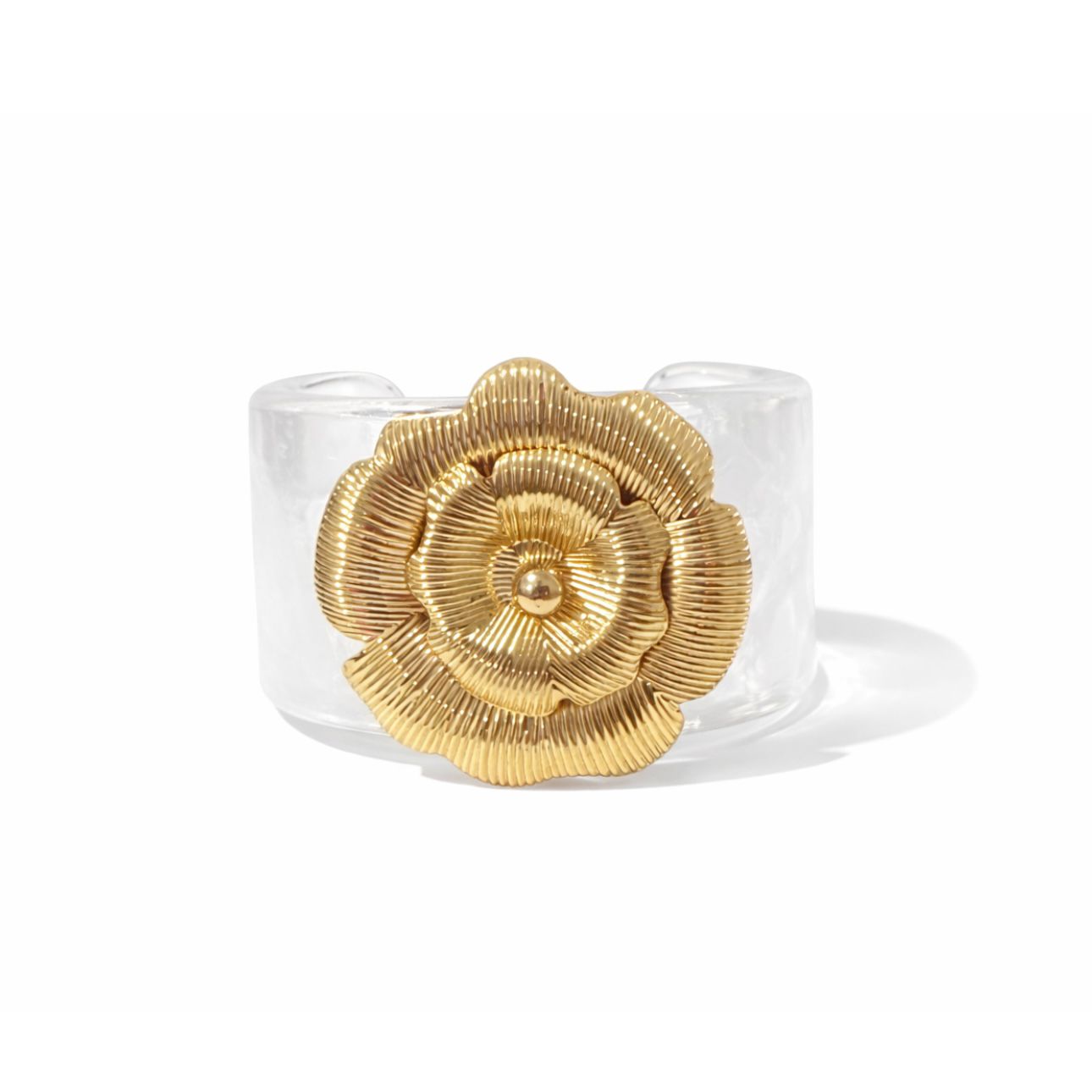 Bracelete de Resina com Detalhe Dourado Flor