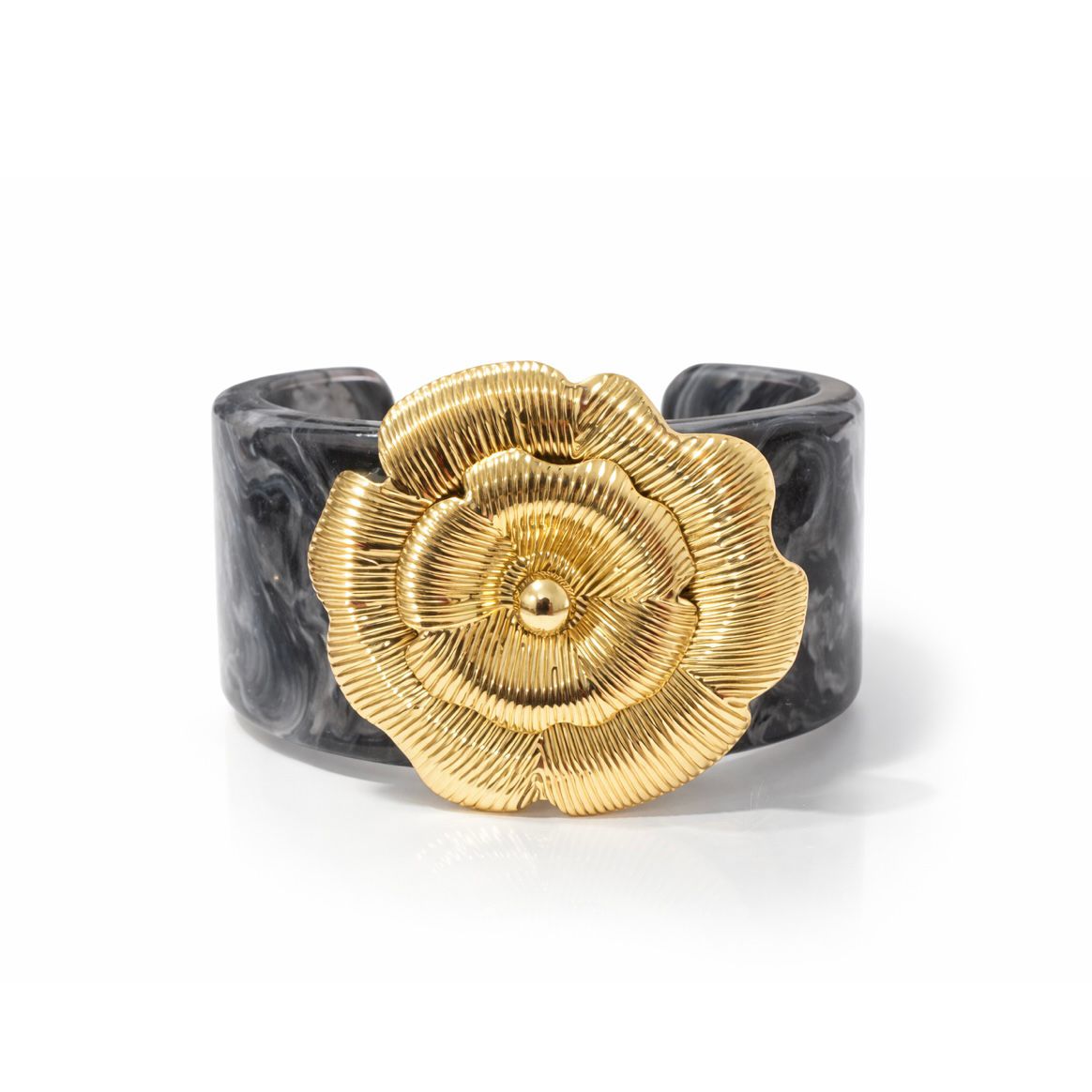 Bracelete de Resina com Detalhe Dourado Flor