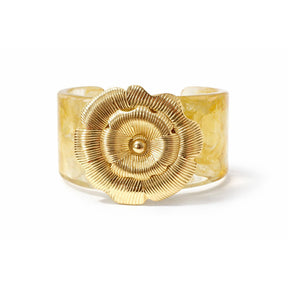 Bracelete de Resina com Detalhe Dourado Flor