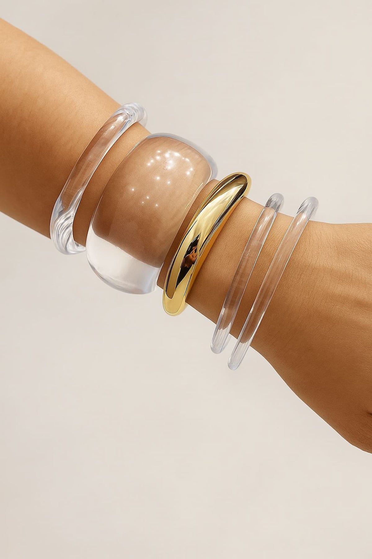 Bracelete Acrílico Transparente Redondo
