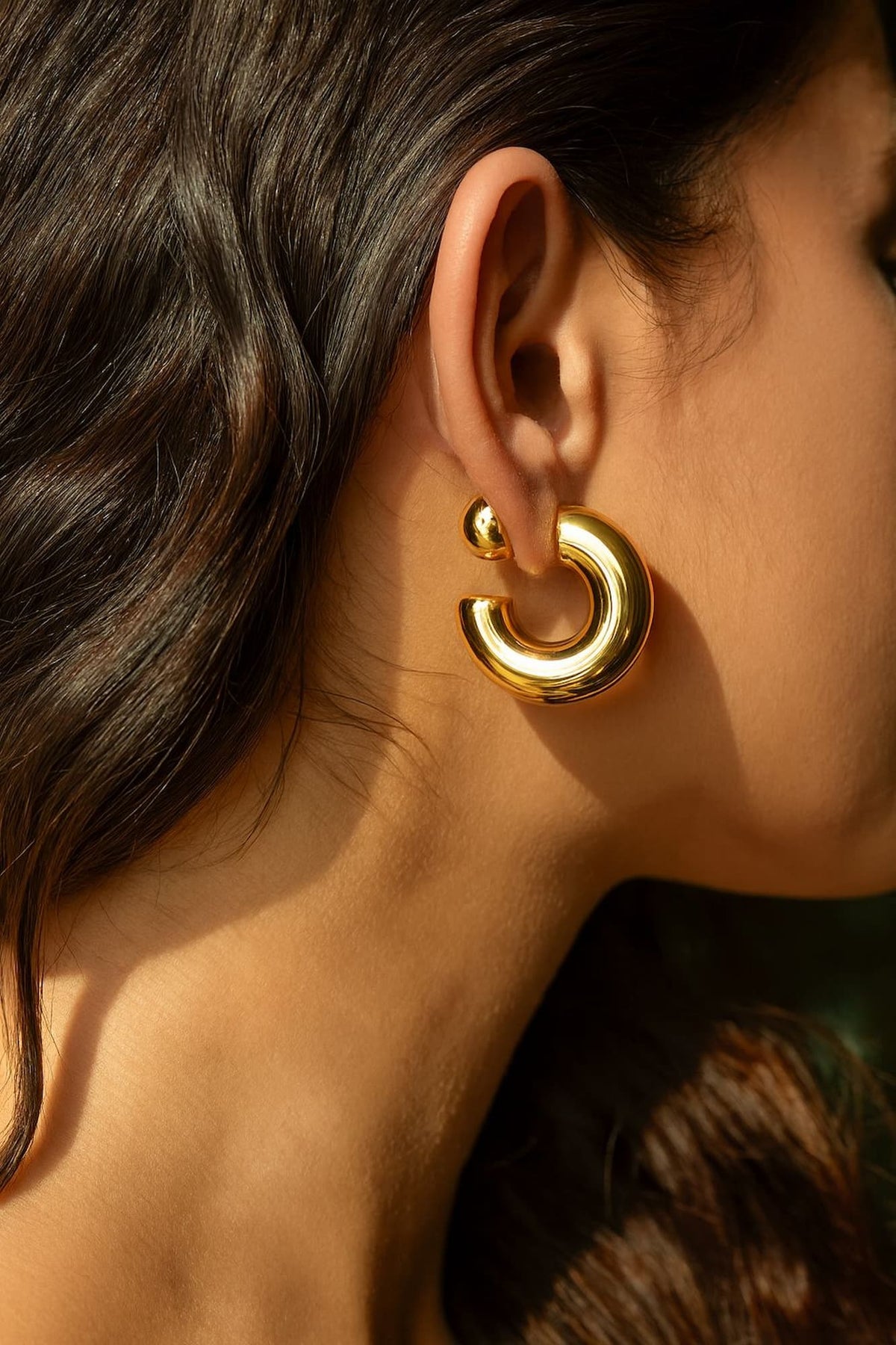 Brinco Argola Tubular Dourado