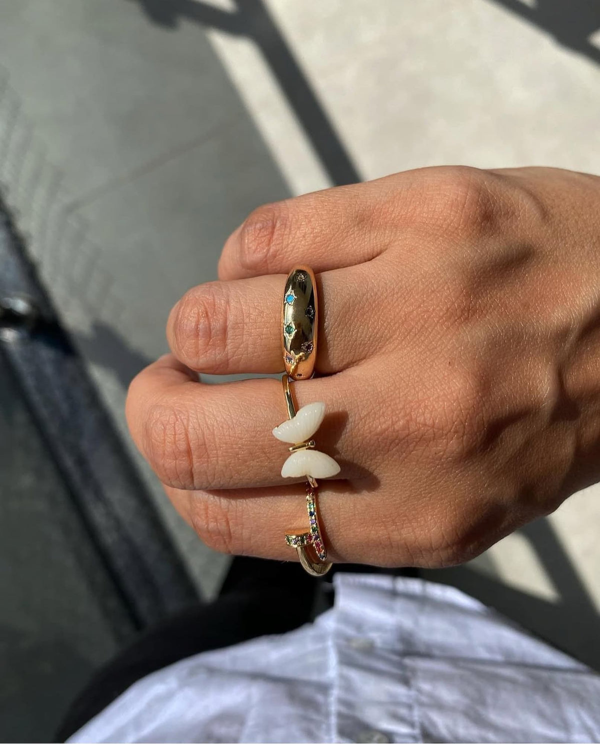 Anel Prego Cravejado Zircônias