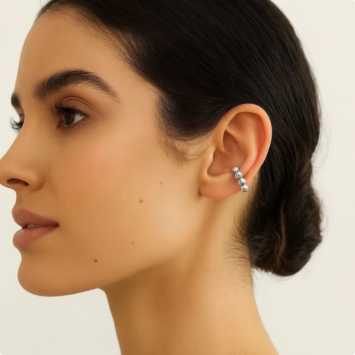 Brinco  Piercing Fake Ródio Branco