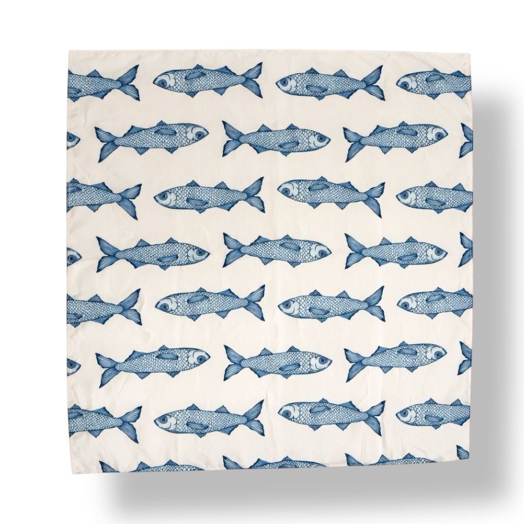 Lenço de Peixe Sardinha Azul
