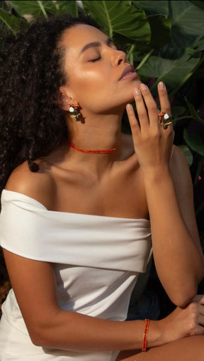 Anel Tucano Esmaltado  Ajustável Dourado