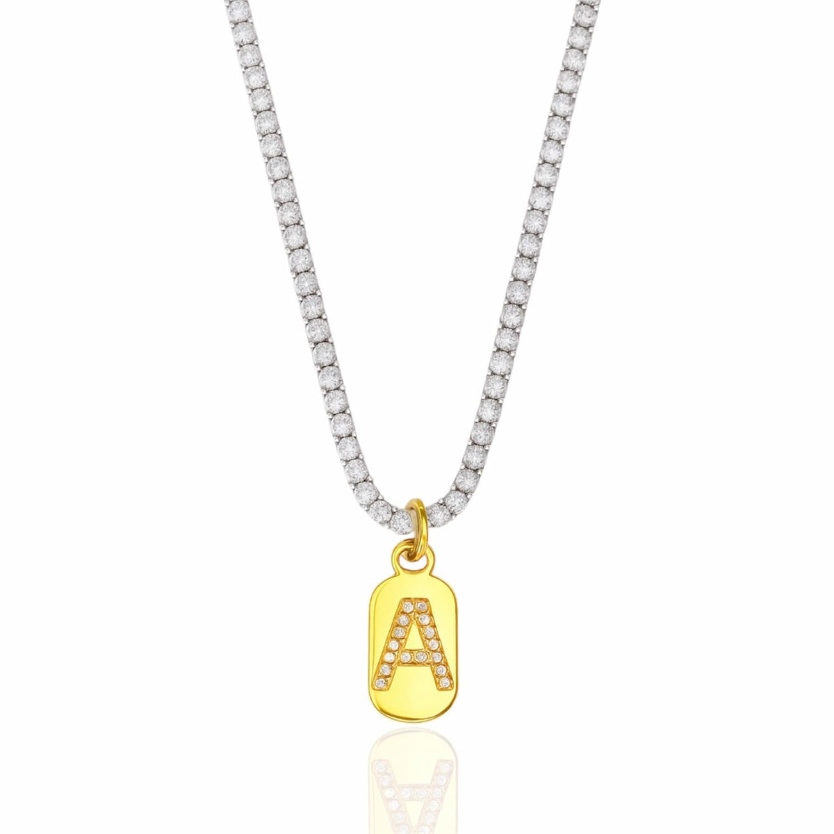 Colar Riviera com Pingente de Letra Inicial