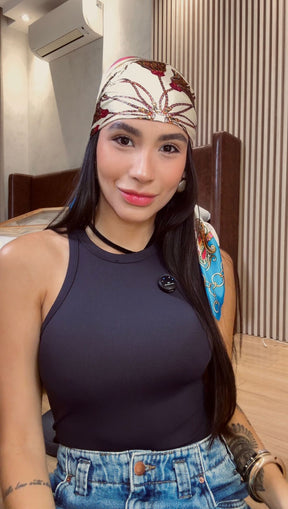 Lenço de Cetim Estampado 90x90cm