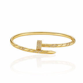 Bracelete Prego Cravejado com Micro Zircônia Cristal