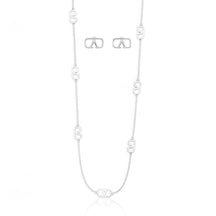 Conjunto Colar Longo Corrente e Brinco Liso Inspiração