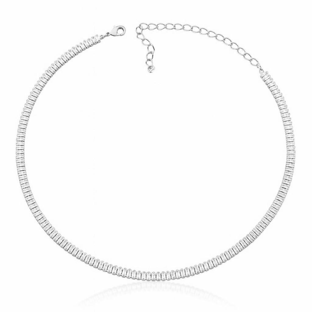 Choker Riviera Baguete Zircônia Cristal