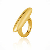 Anel Orgânico Dourado Liso