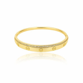 Bracelete Aço Inoxidável Articulável com Micro Zircônia Cristal