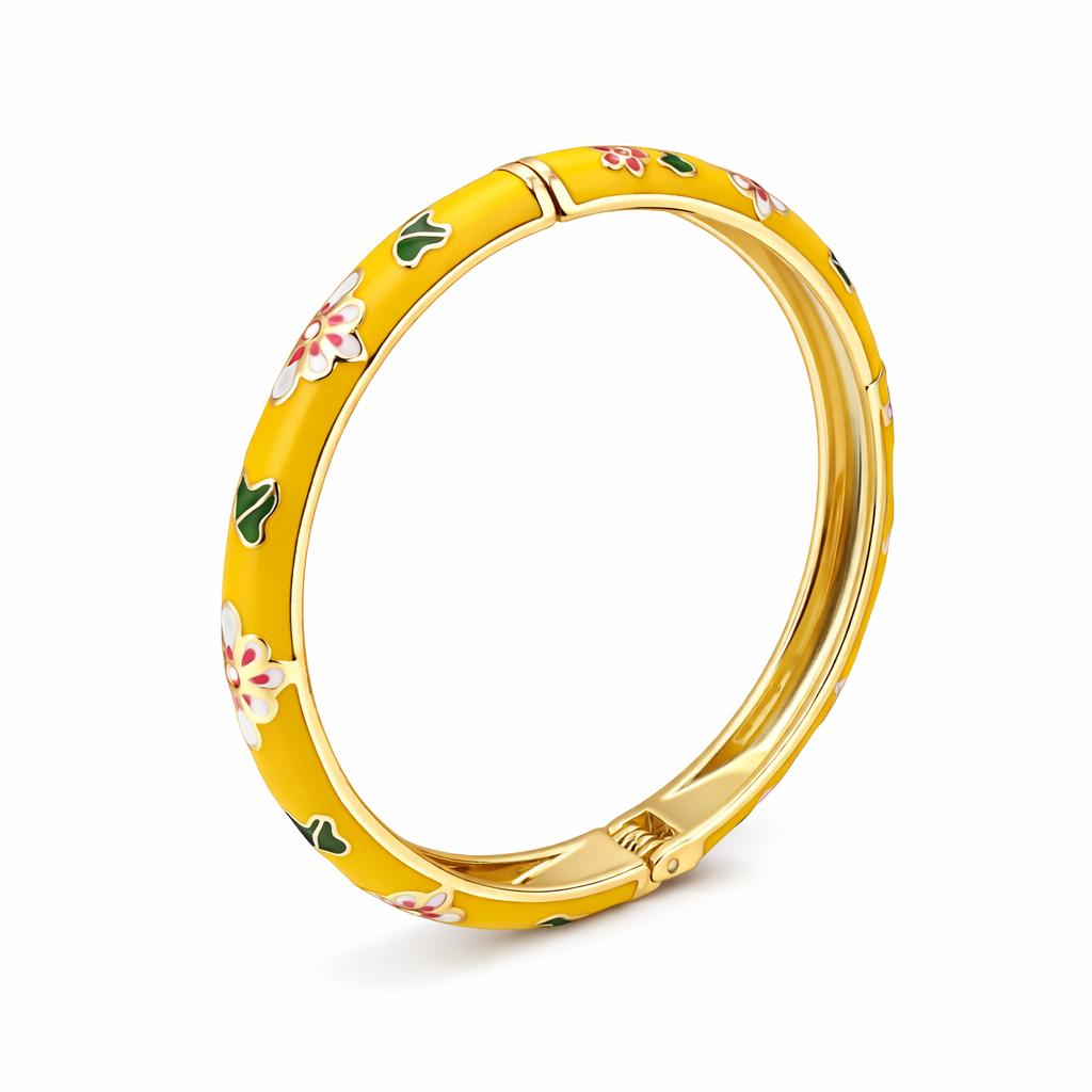 Pulseira Vintage Flor Colorida Esmaltada