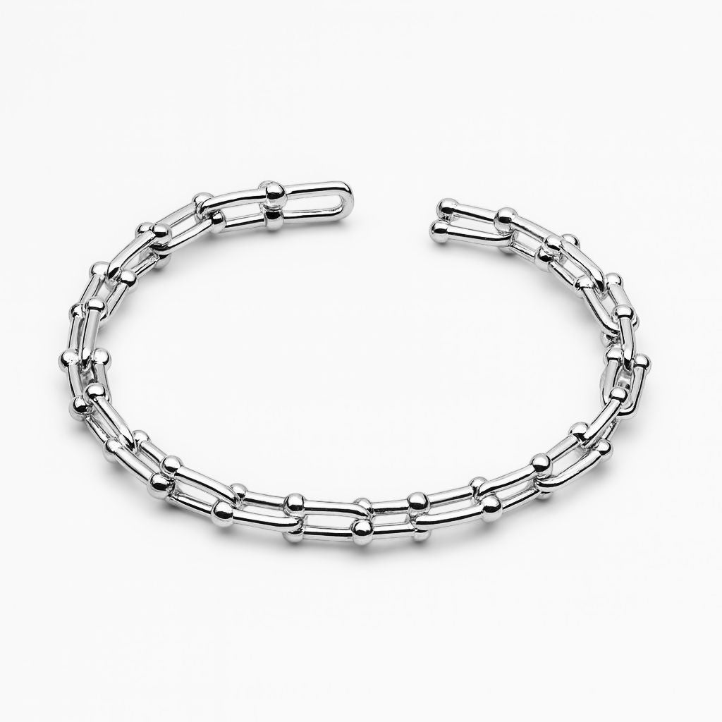 Bracelete Elos Rígido Inspiração de Metal