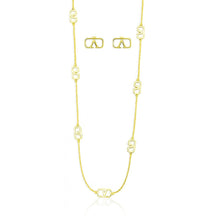 Conjunto Colar Longo Corrente e Brinco Liso Inspiração