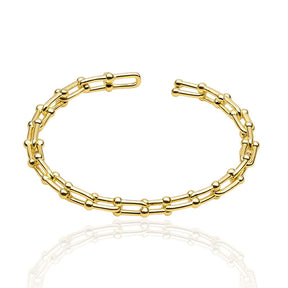 Bracelete Elos Rígido Inspiração de Metal