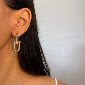 Brinco Inspiração Elos Dourado Cravejado Cristal