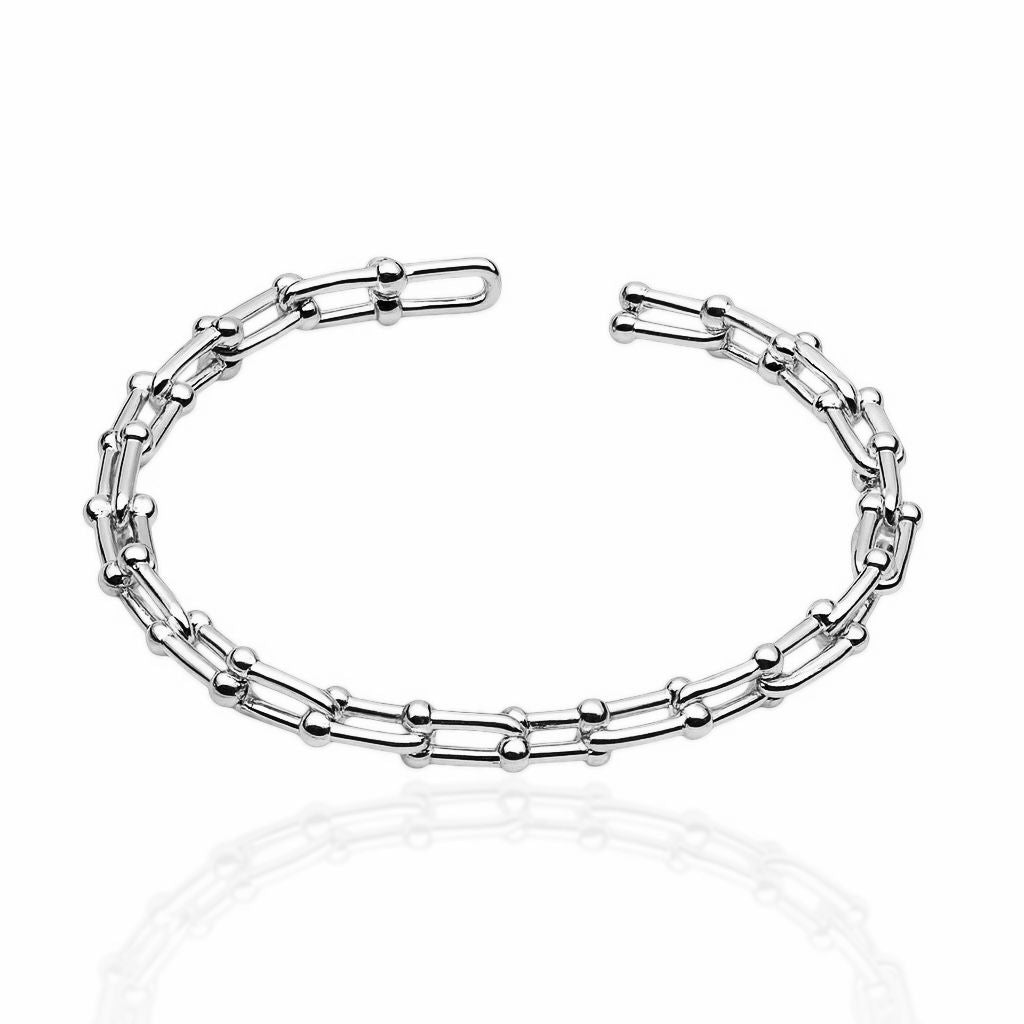 Bracelete Elos Rígido Inspiração de Metal